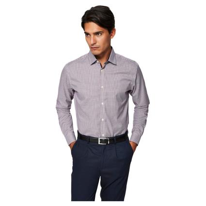 Camisa Manga Comprida Slim New Mark XS Bright White / Checks Red / Navy / White