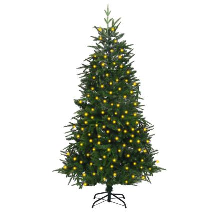 Árvore Natal artificial com luzes LED 180 cm PVC e PE verde