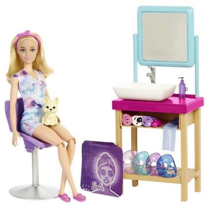 Barbie Máscara Rkle Spa Spa Acessórios Diurnos Para Bonecas E 3 Years Multicolor