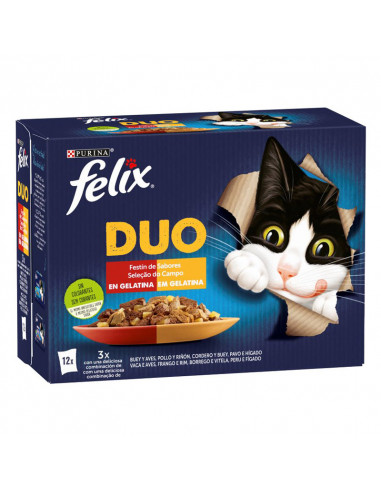 Purina Felix Fantastic Duo Saborosa Seleção Numa Gelatina 12x85gr