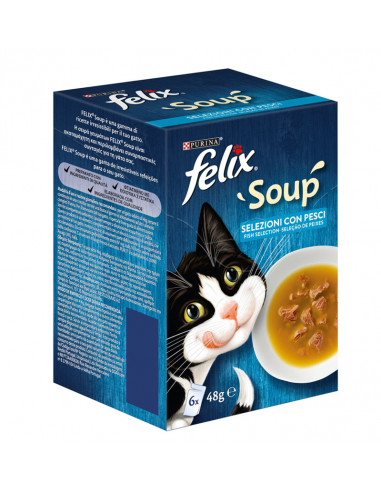 Purina Felix Soup Filetti Seleção De Peixes 6x48gr