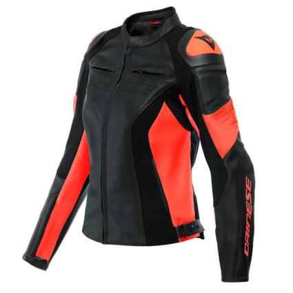 Dainese Casaco Couro Racing 4 40 Black / Fluo Red