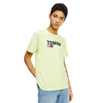 Tommy Jeans Camiseta De Manga Curta Corp Logo M Faded Lime
