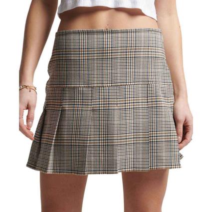 Superdry Saia Vintage Tweed Pleat Mini S Neutral Tweed