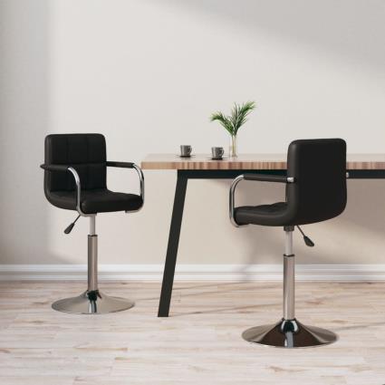 vidaXL Cadeiras de jantar giratórias 2 pcs couro artificial preto
