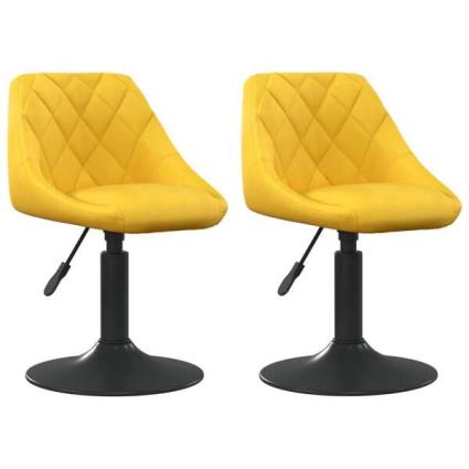 vidaXL Cadeiras de jantar giratórias 2 pcs veludo amarelo mostarda