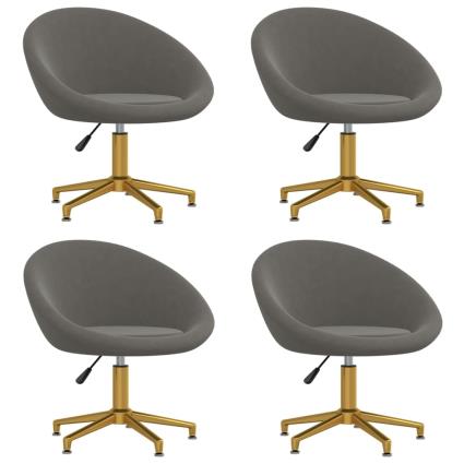 vidaXL Cadeiras de jantar 4 pcs veludo cinzento-escuro