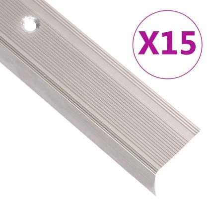 Perfil p/ escada em forma de L 15 pcs alumínio 134 cm champanhe