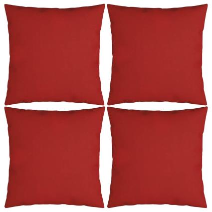 Almofadas decorativas 4 pcs 50x50 cm tecido vermelho