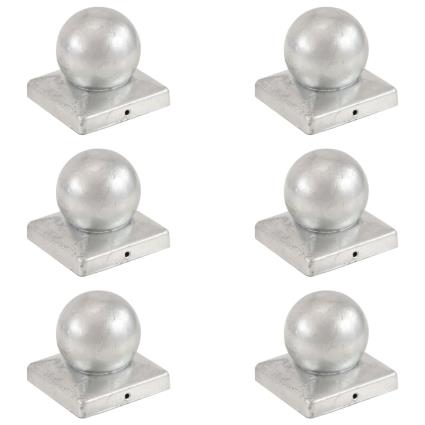 Tampas globo p/ postes vedação 6pcs metal galvanizado 101x101mm