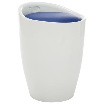 Banco de arrumação couro artificial branco e azul