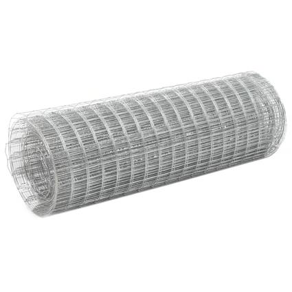 Rede de arame p/ galinheiro 25x0,5 m aço galvanizado prateado