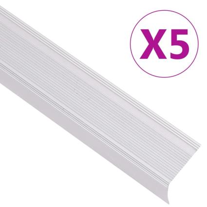 Perfis de escada em forma de L 5 pcs 90 cm alumínio prateado