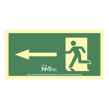 SINAL DE EVACUAÇÃO FECHA ESQUERDA (PVC 1MM) CLASSE A 32X16CM