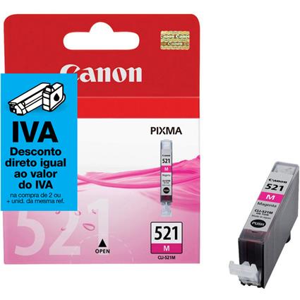 Tinteiro Original CLI-521 M com Tinta ChromaLife 100+, Magenta, Individual, 2935B008