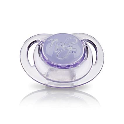 Chupeta ortodôntica de silicone em silicone para mamilo nuby elegante 6m Conjunto caixa lilás