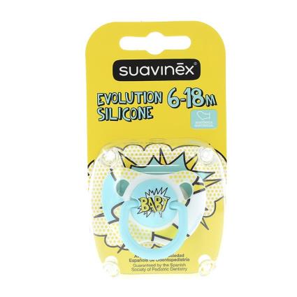 Chupeta anatômica de silicone  6-18m art blue baby