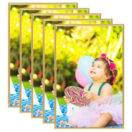 vidaXL Molduras para parede ou mesa 5 pcs 59,4x84 cm MDF dourado