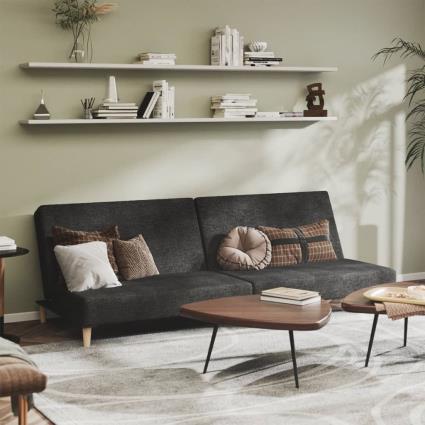 vidaXL Sofá-cama de 2 lugares tecido cinzento-escuro