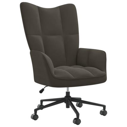 vidaXL Cadeira de descanso veludo cinzento-escuro