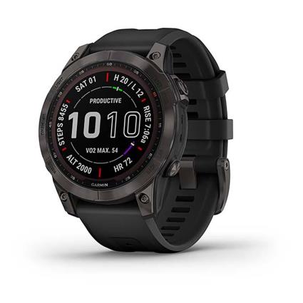 Garmin Relógio Fenix 7 Sapphire Solar One Size Carbon Grey DLC Titanium / Black
