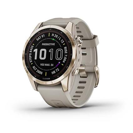 Garmin Relógio Fenix 7s Sapphire Solar One Size Cream Gold Titanium / Light Sand