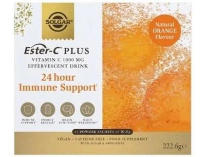 Solgar Efervescente Ester-c Plus 1000mg Laranja 21 Monodoses One Size