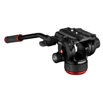 Manfrotto Cabeça De Vídeo Fluida De Base Plana 504x One Size Black / Red