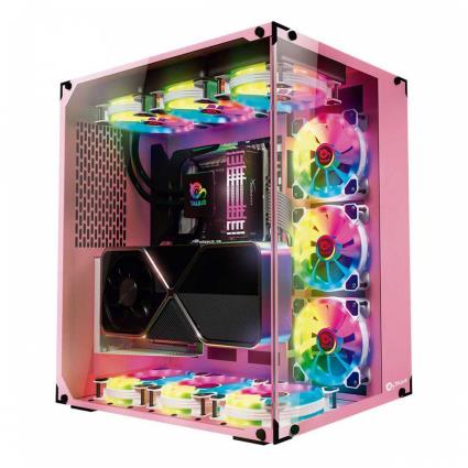 Talius Gabinete Torre Cronos Orchid Rgb Crystal One Size Pink / Clear