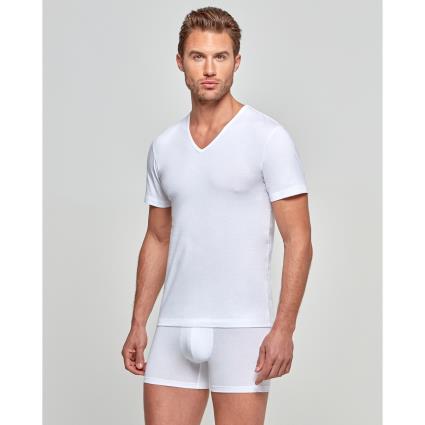 Impetus T-shirt com decote em V, mangas curtas, em algodão bio