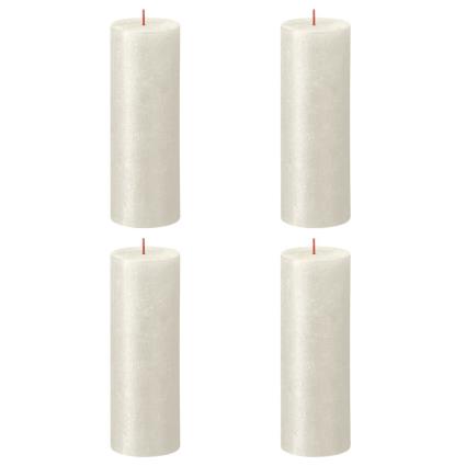 Bolsius Velas rústicas cilíndricas Shimmer 6 pcs 190x68 mm marfim