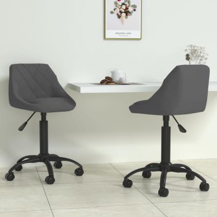 vidaXL Cadeiras de jantar giratórias 2 pcs veludo cinzento-escuro