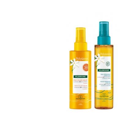 Pacote de spray Klorane  SPF30 + óleo de reparo pós-solar