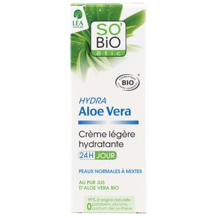 Creme Hidratante Light 24h Dia Hydra Aloe Vera So Bio 50ml