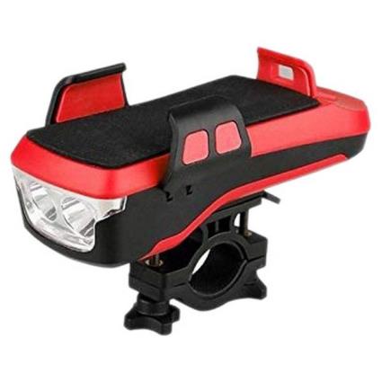 Pnk Luz Frontal Com Carregamento Usb Para Smartphone 550 Lumens Black / Red