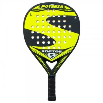 Softee Raquete De Padel Potenza Fiber One Size Black / Yellow Fluor