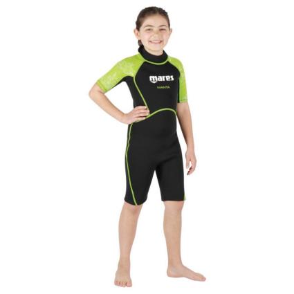 Mares Shorty Júnior Manta 2.2 Milímetros 6-7 Years Black / Green