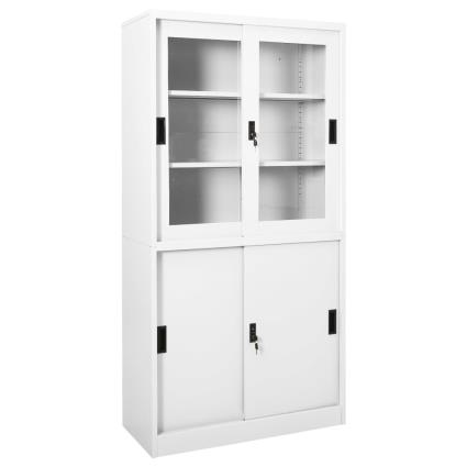 vidaXL Armário escritório c/ porta deslizante 90x40x180 cm aço branco