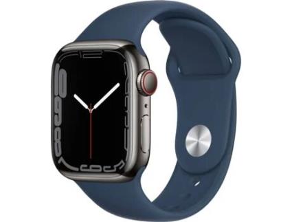 APPLE Watch Series 7 GPS+Cellular 41 mm Grafite com Bracelete Desportiva Azul Abissal