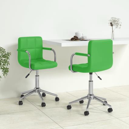 vidaXL Cadeiras de jantar giratórias 2 pcs couro artificial verde