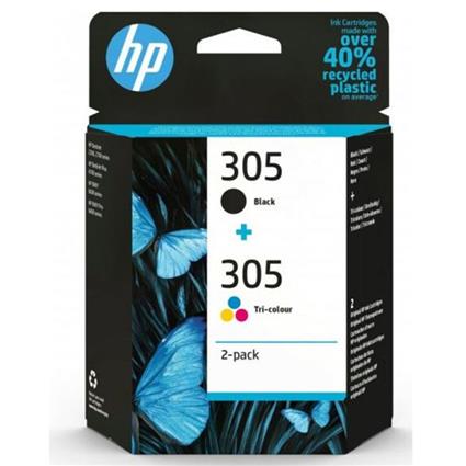 HP Conjunto de 2 Tinteiros Tricolor/pretos 305 Originais