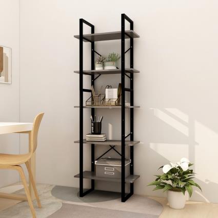 vidaXL Estante com 5 prateleiras 60x30x175 cm madeira de pinho cinza