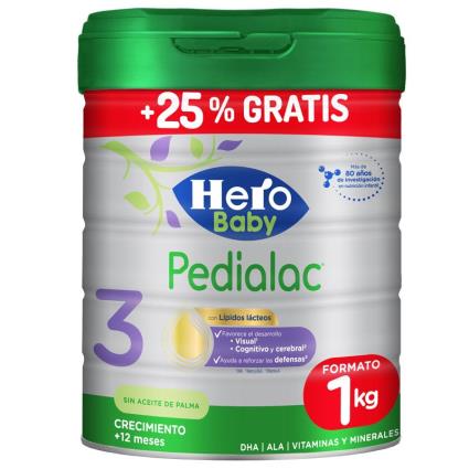 3 crescimento de leite  Hero Baby 800 g 25% grátis