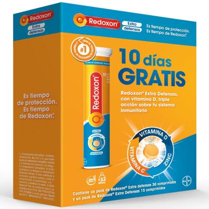 Extra Defenses Vitamina D, Vitamina C e Zinco 30 + 15 Comprimidos Efervescentes de Laranja