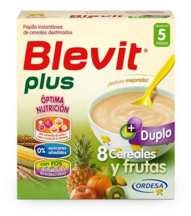 Plus Duplo 8 cereais e frutas 600g 5m