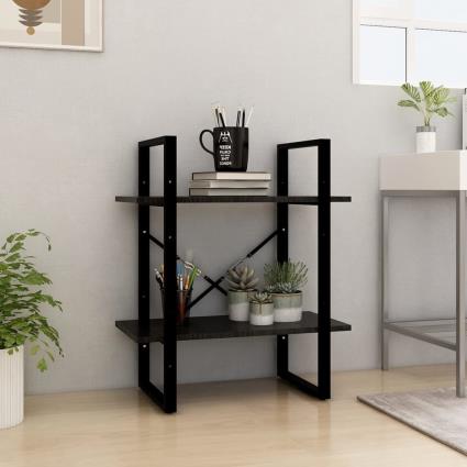 vidaXL Estante com 2 prateleiras 60x30x70 cm pinho maciço preto