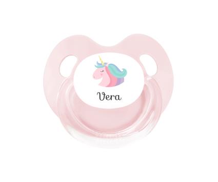 Chupeta Personalizada Retro Rosa Unicórnio