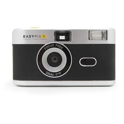 Máquina Fotográfica Analógica de Rolo Easypix Com Flash 35 mm - Preto | Silver