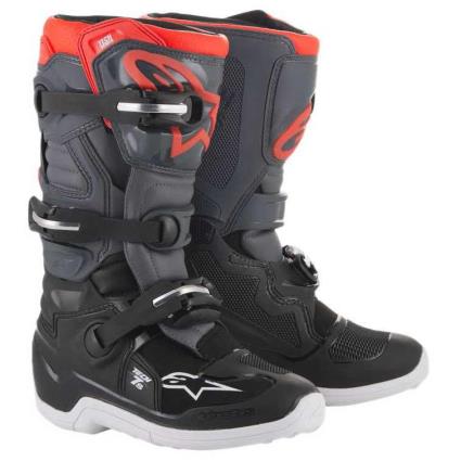 Alpinestars Botas De Motocicleta Juvenis Tech 7s EU 34 Black / Dark Gray / Red Fluo