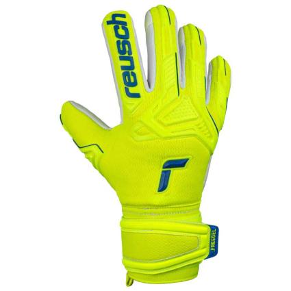 Reusch Luvas De Goleiro Júnior Attrakt Freegel Silver 5 Safety Yellow / Deep Blue / White